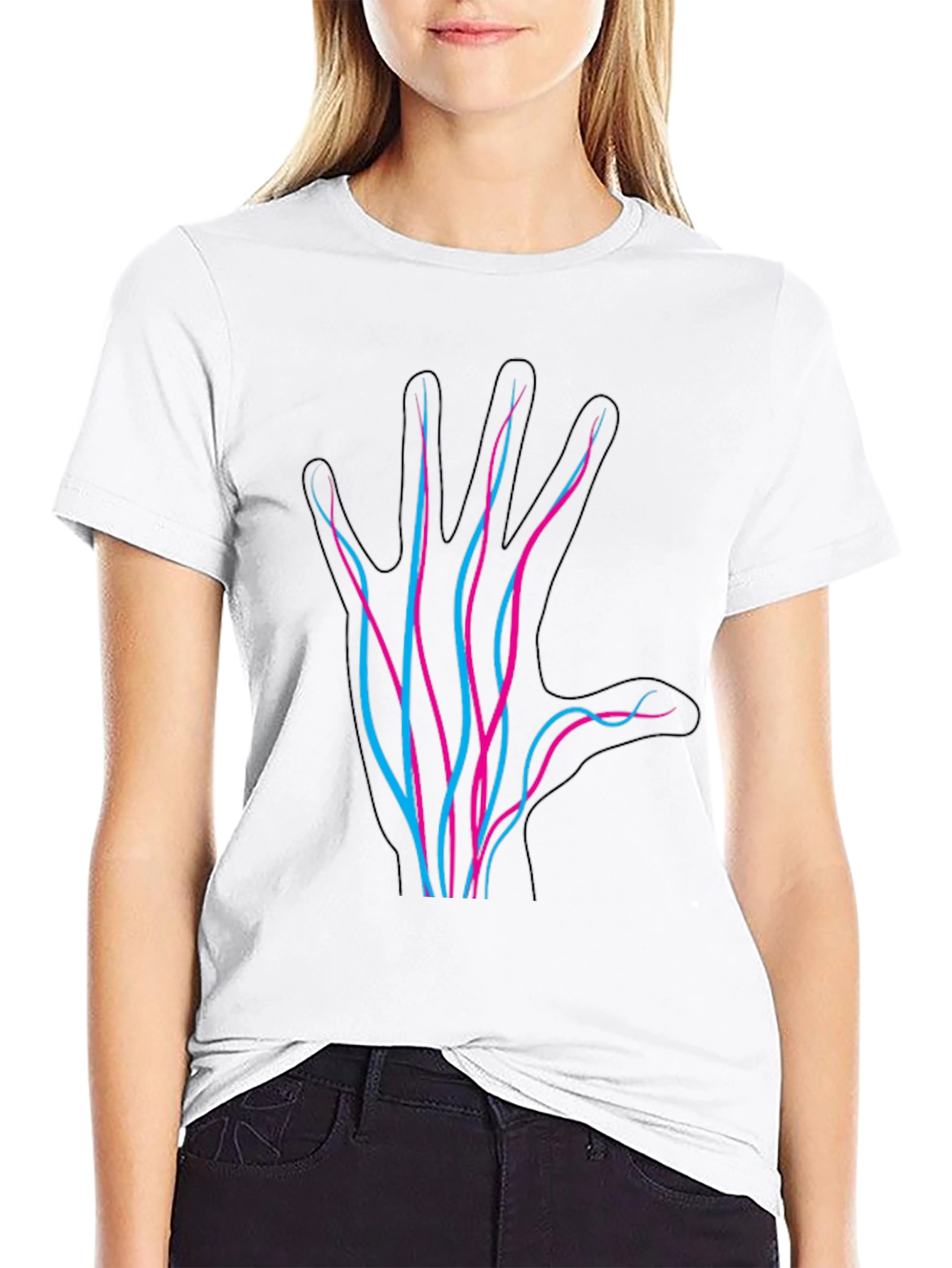 Neon Hand Graphic Black T-Shirt