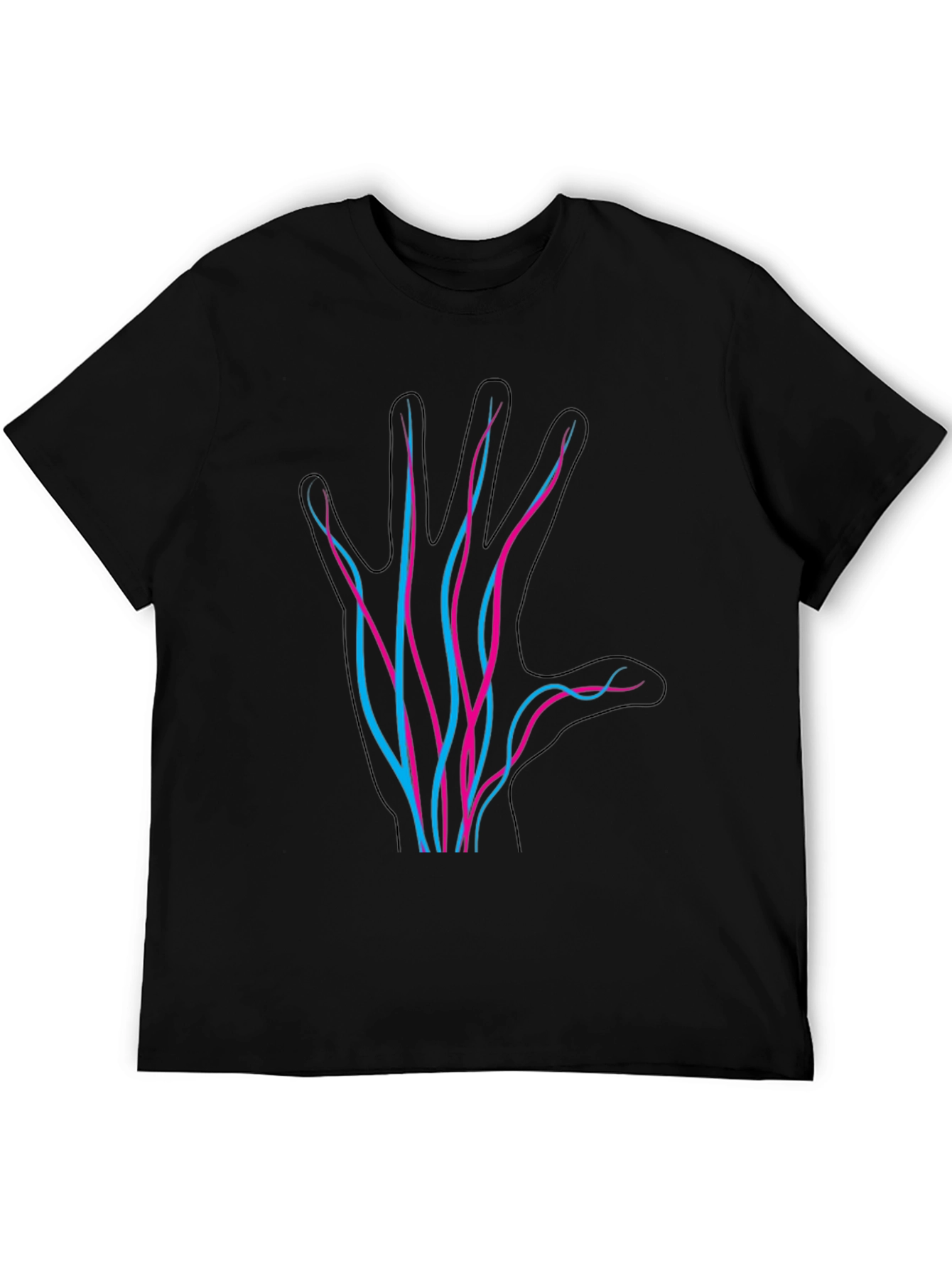 Neon Hand Graphic Black T-Shirt