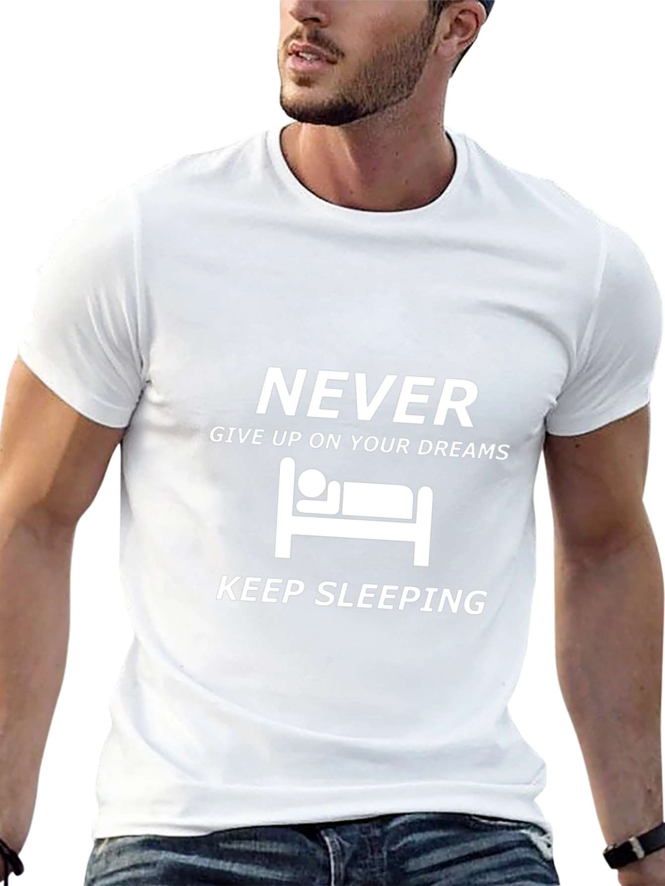 Never Give Up Keep Sleeping Graphic Tee