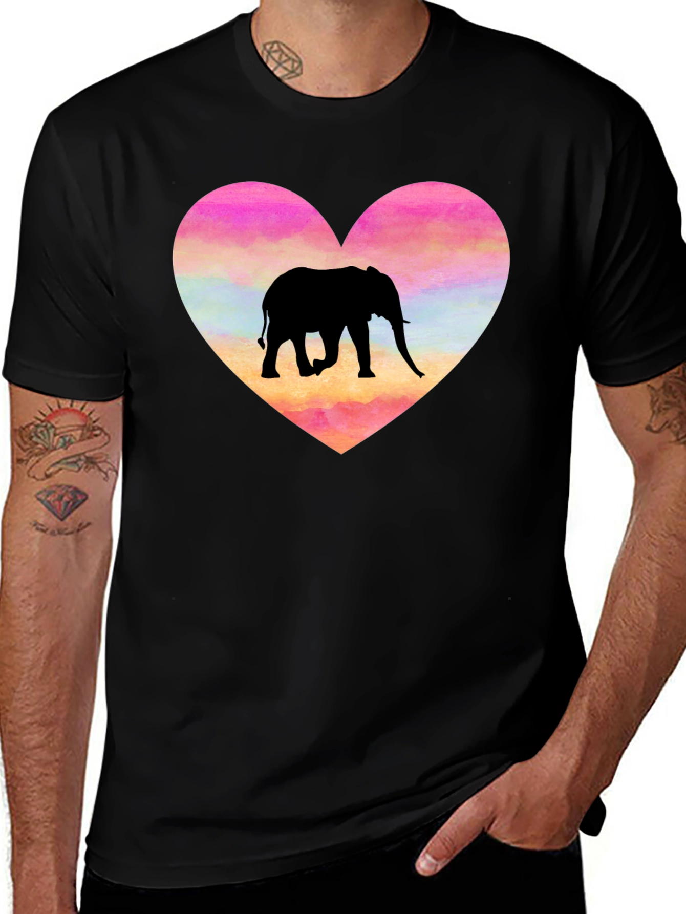 Elephant Heart Graphic T-Shirt - Love Animals!
