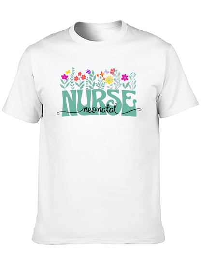 Neonatal Nurse T-Shirt - Floral Design