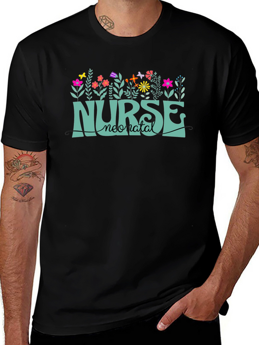 Neonatal Nurse T-Shirt - Floral Design