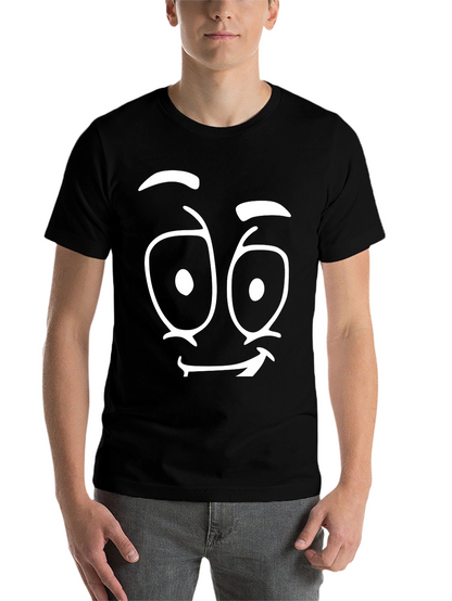 Funny Face Graphic Tee - Black Cotton T-Shirt
