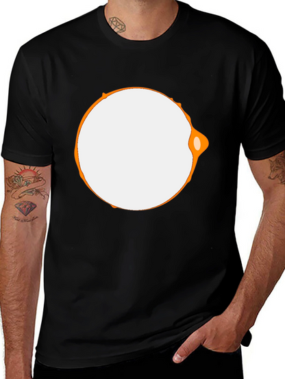 Modern Graphic Tee - Black with Abstract Circle Design