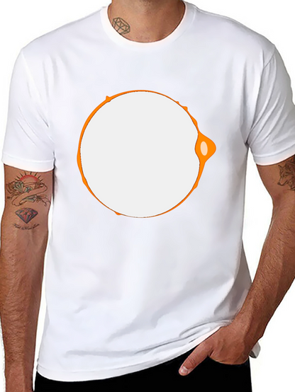 Modern Graphic Tee - Black with Abstract Circle Design