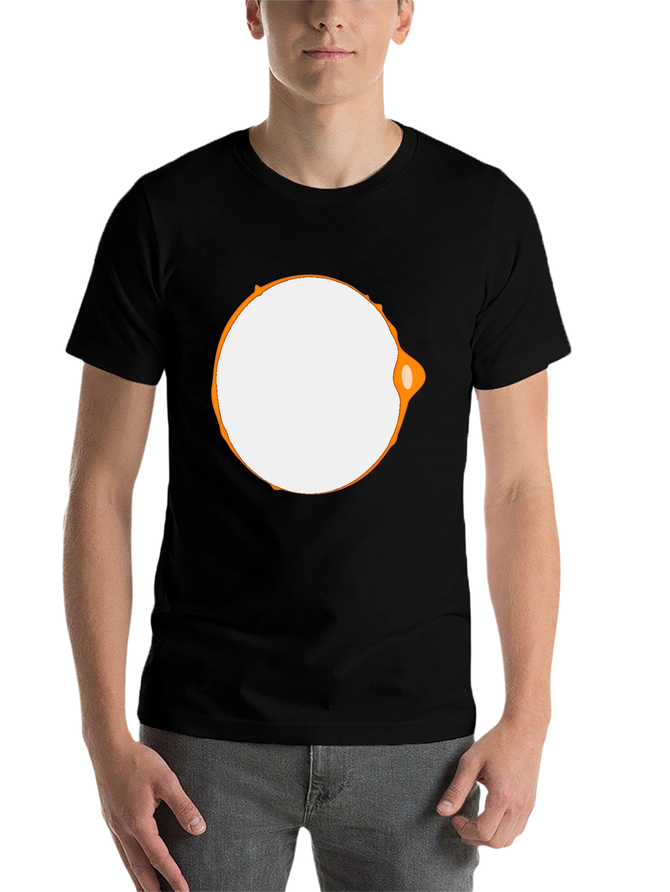 Modern Graphic Tee - Black with Abstract Circle Design