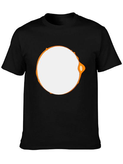 Modern Graphic Tee - Black with Abstract Circle Design