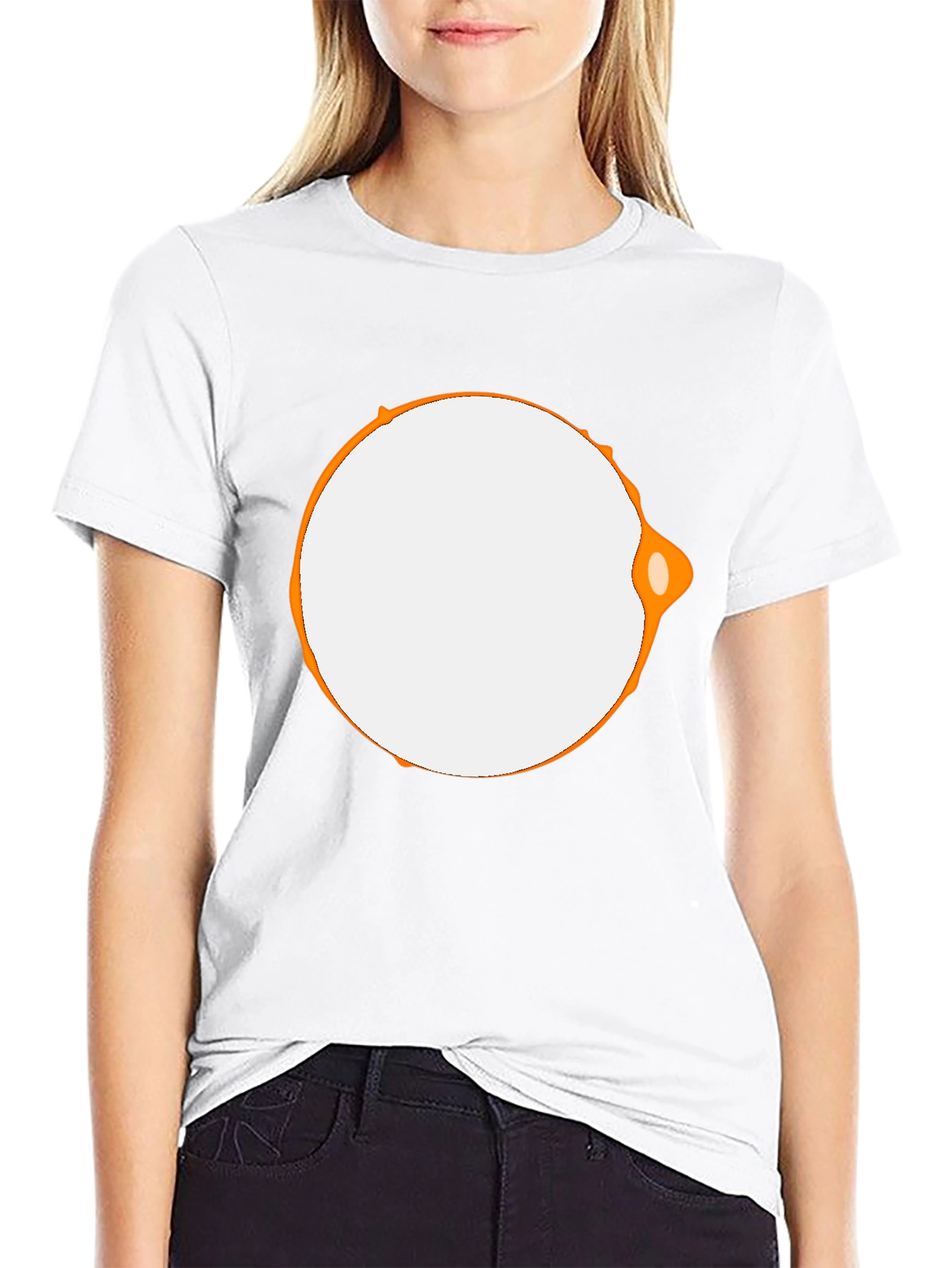 Modern Graphic Tee - Black with Abstract Circle Design