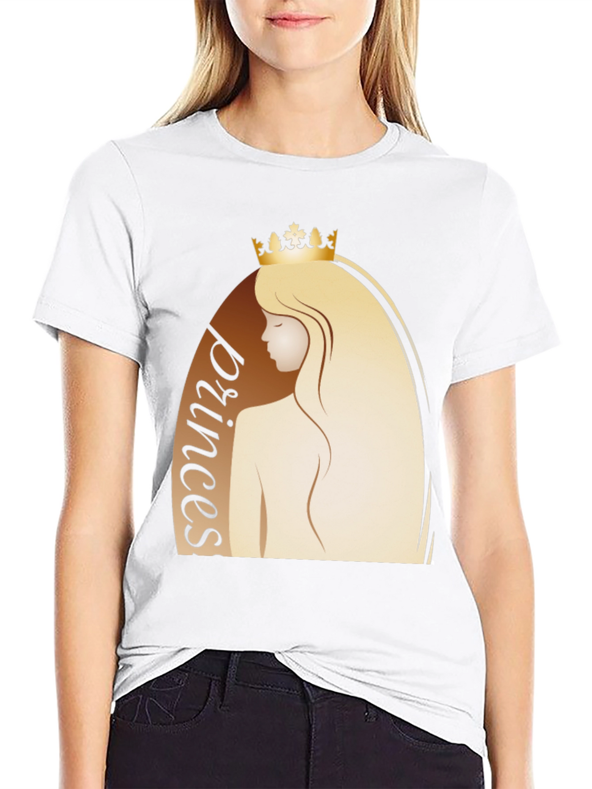 Princess Graphic Tee - Black Cotton T-Shirt