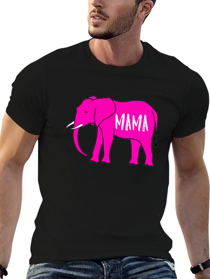 Mama Elephant Graphic T-Shirt - Black Cotton Tee