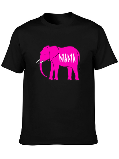 Mama Elephant Graphic T-Shirt - Black Cotton Tee