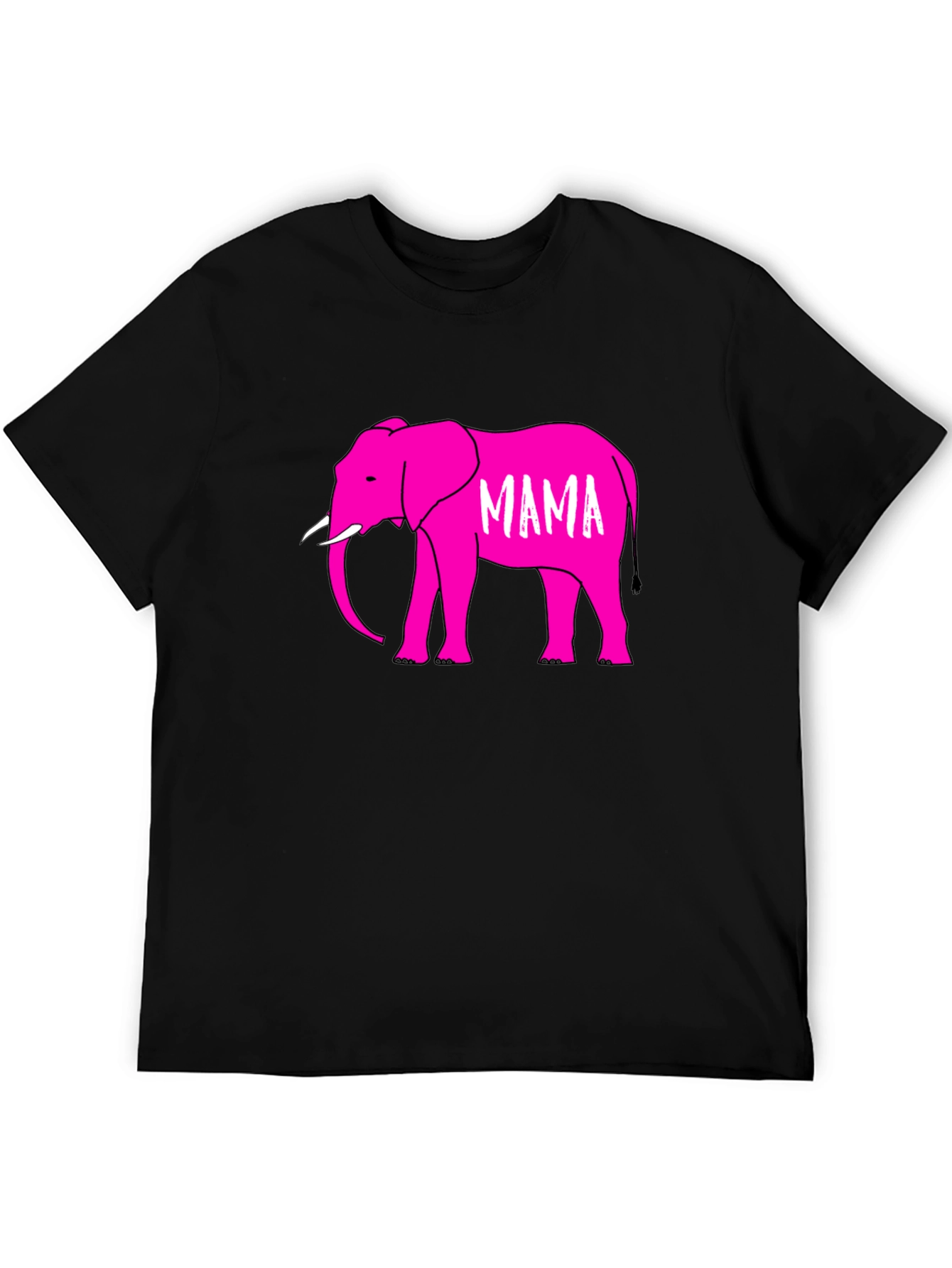 Mama Elephant Graphic T-Shirt - Black Cotton Tee