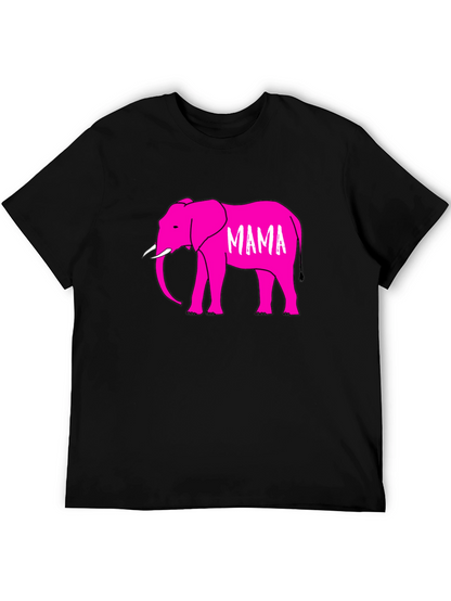 Mama Elephant Graphic T-Shirt - Black Cotton Tee