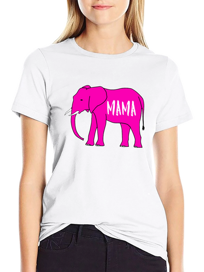 Mama Elephant Graphic T-Shirt - Black Cotton Tee