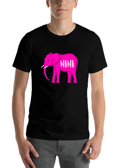 Mama Elephant Graphic T-Shirt - Black Cotton Tee