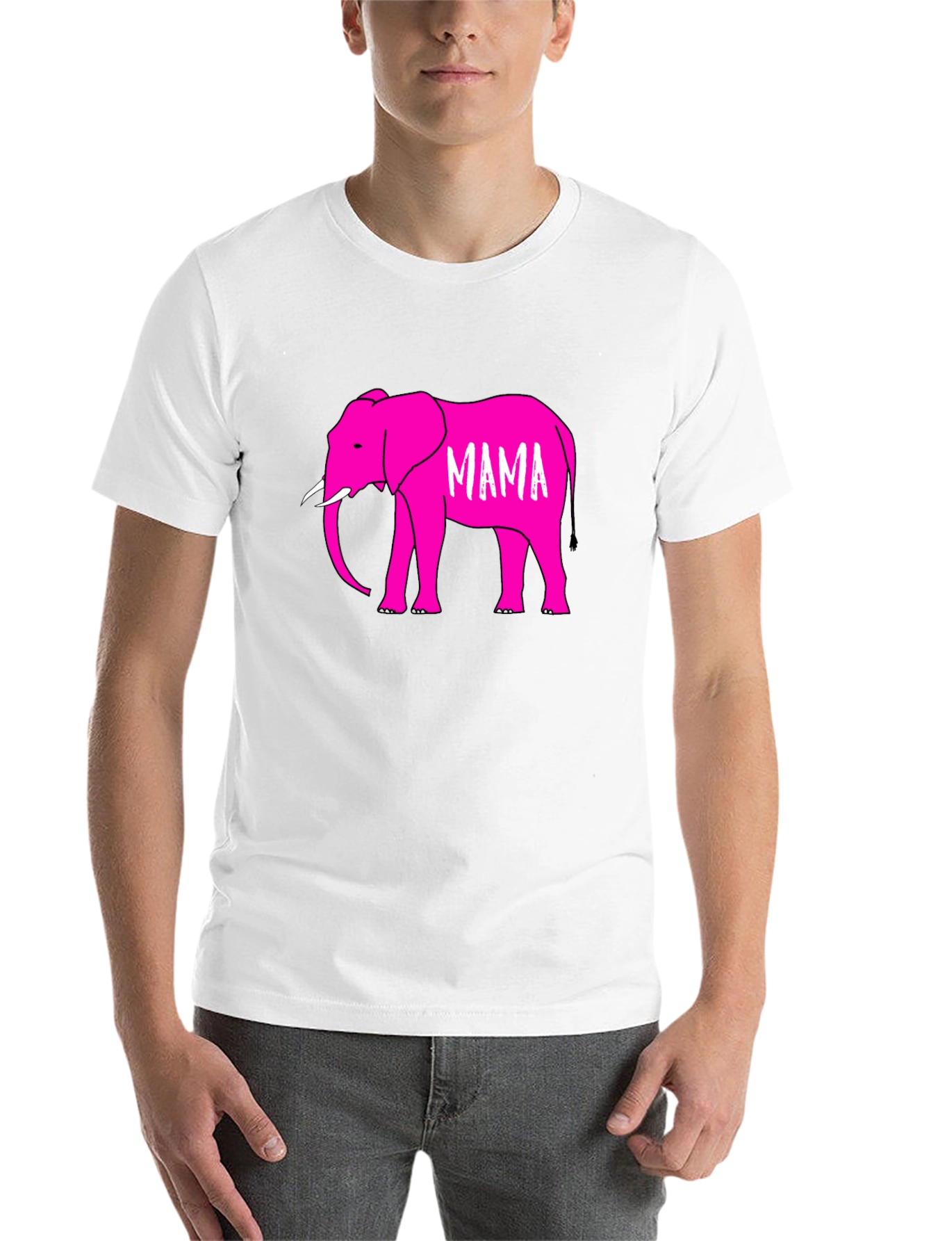 Mama Elephant Graphic T-Shirt - Black Cotton Tee