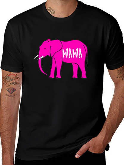 Mama Elephant Graphic T-Shirt - Black Cotton Tee