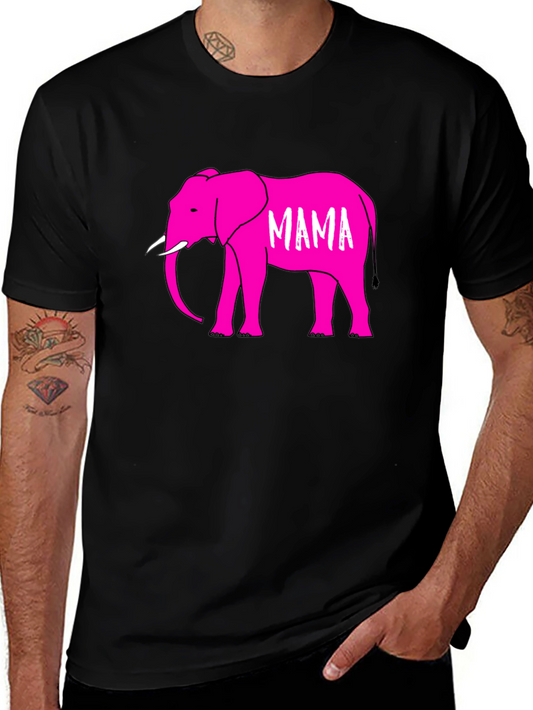 Mama Elephant Graphic T-Shirt - Black Cotton Tee