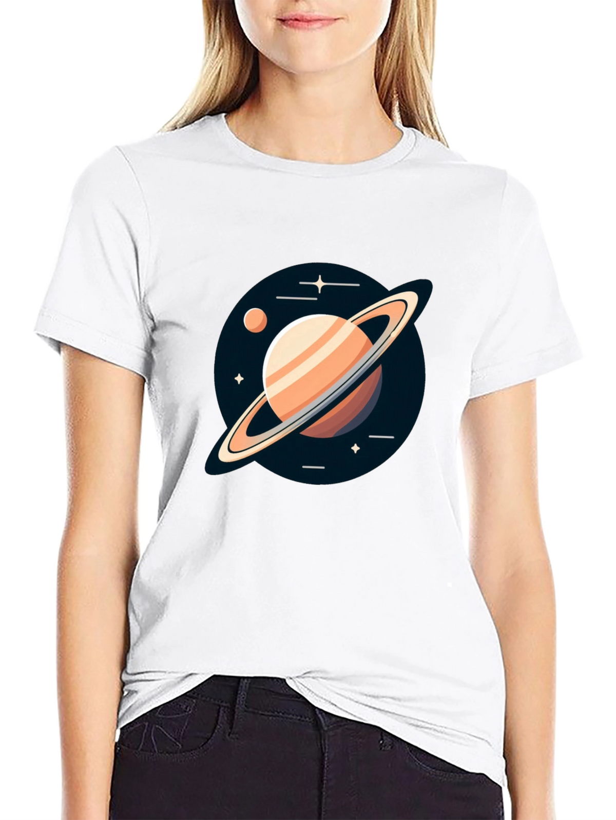 Saturn Graphic Black Tee