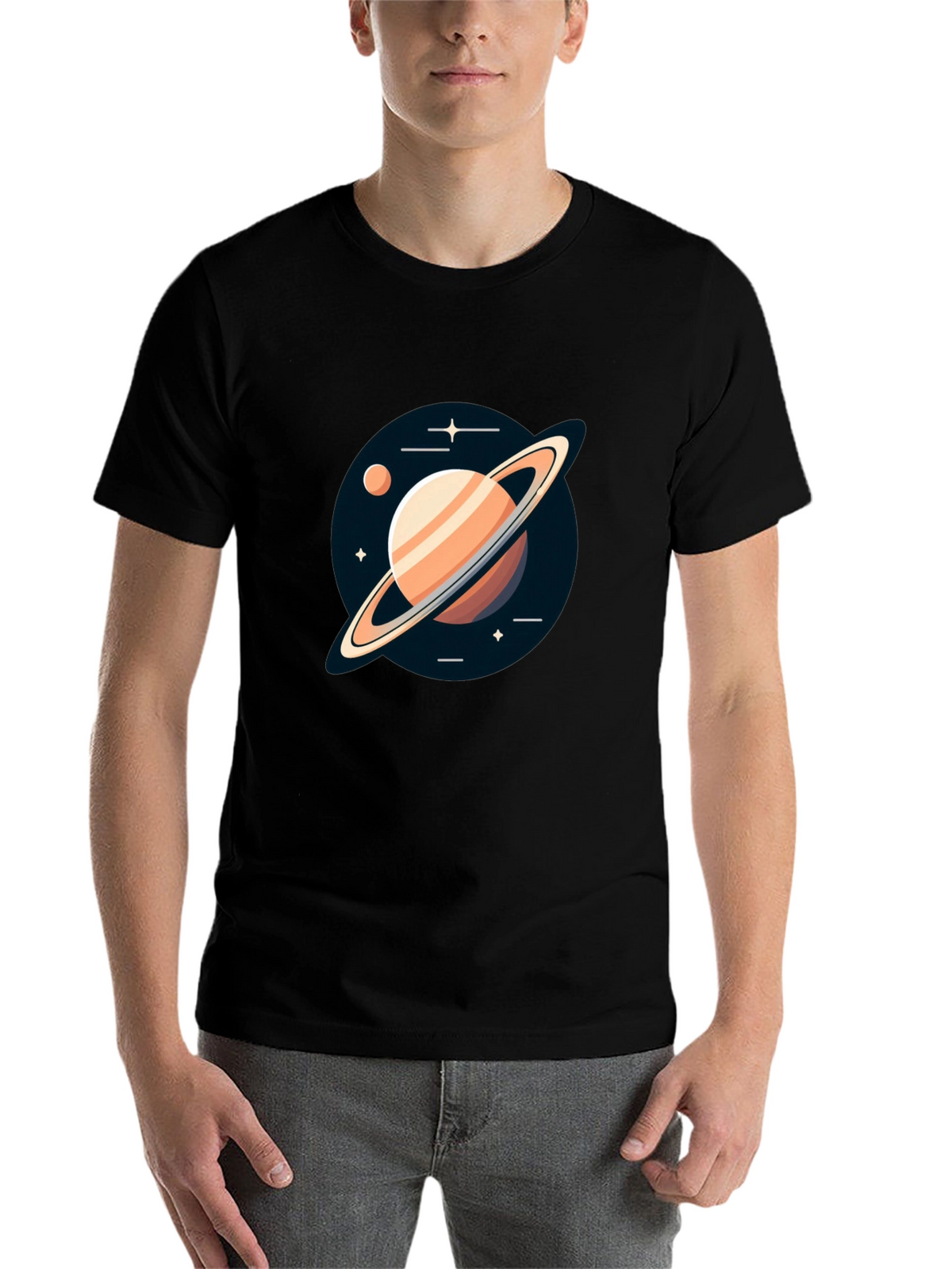 Saturn Graphic Black Tee