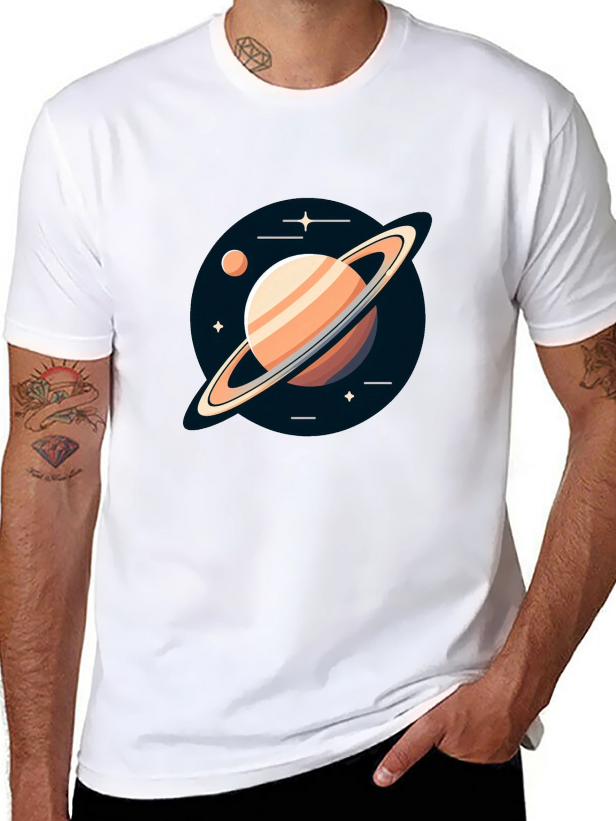 Saturn Graphic Black Tee