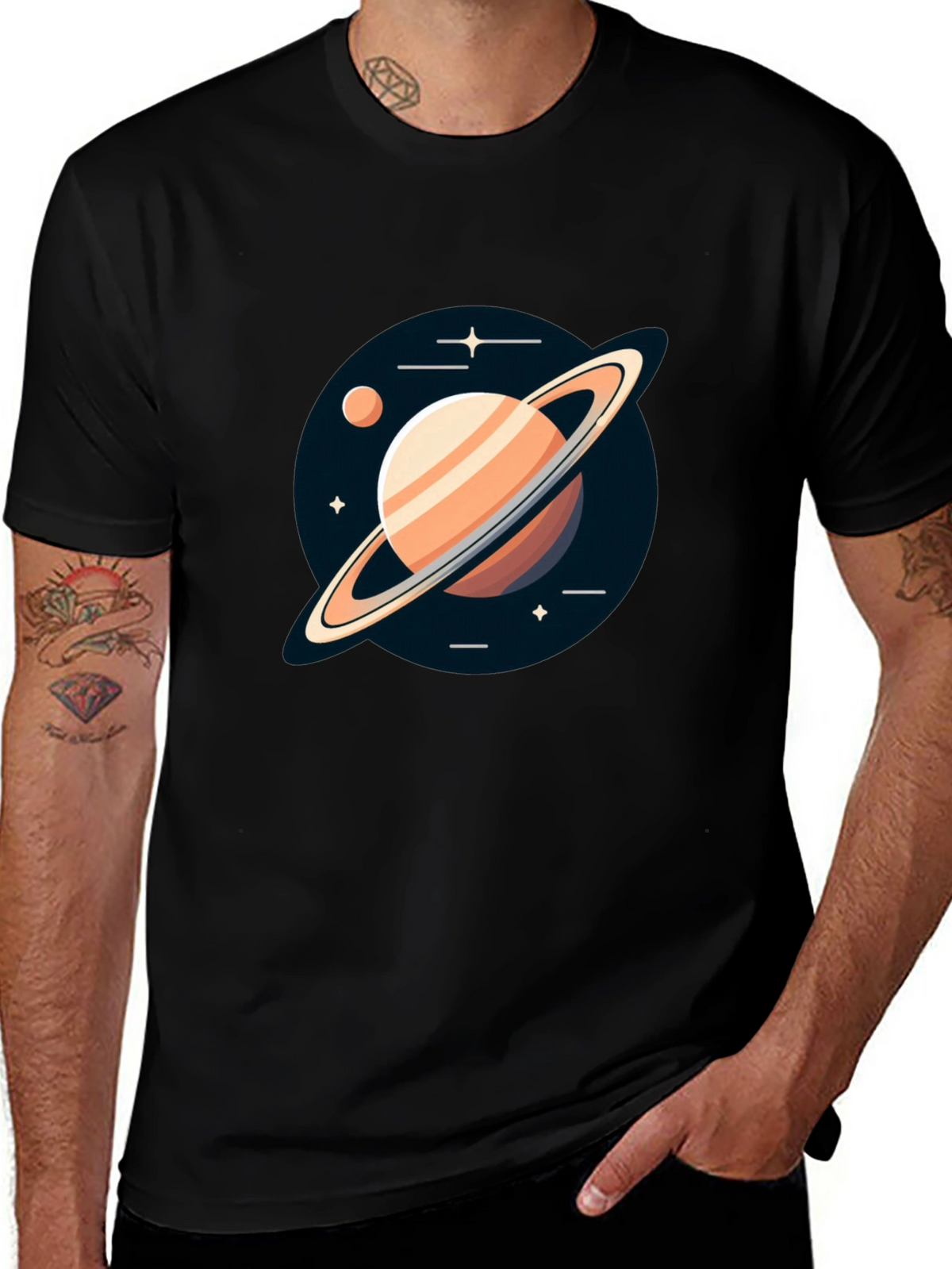 Saturn Graphic Black Tee