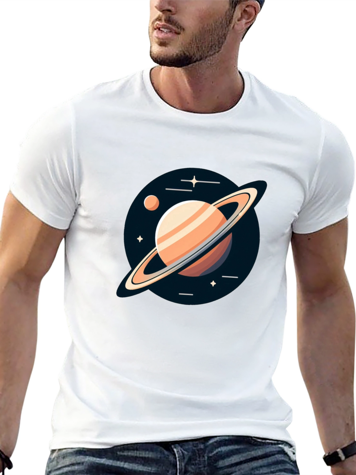 Saturn Graphic Black Tee