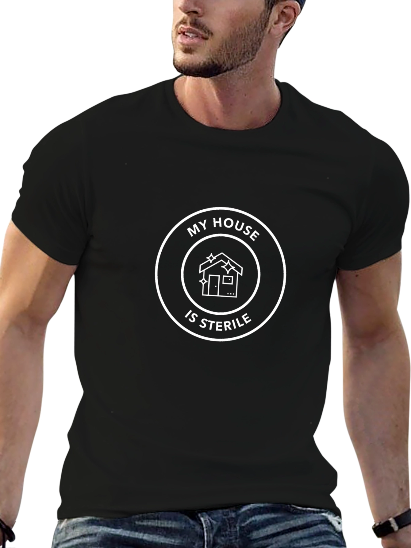 My House Is Sterile Graphic Tee - Black