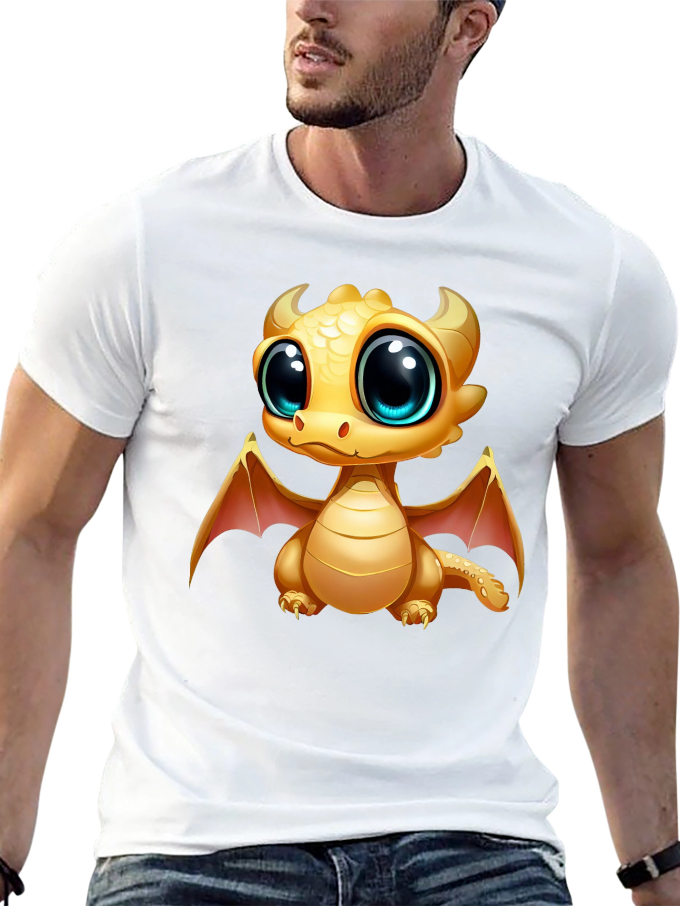 Cute Dragon Graphic Tee - Black