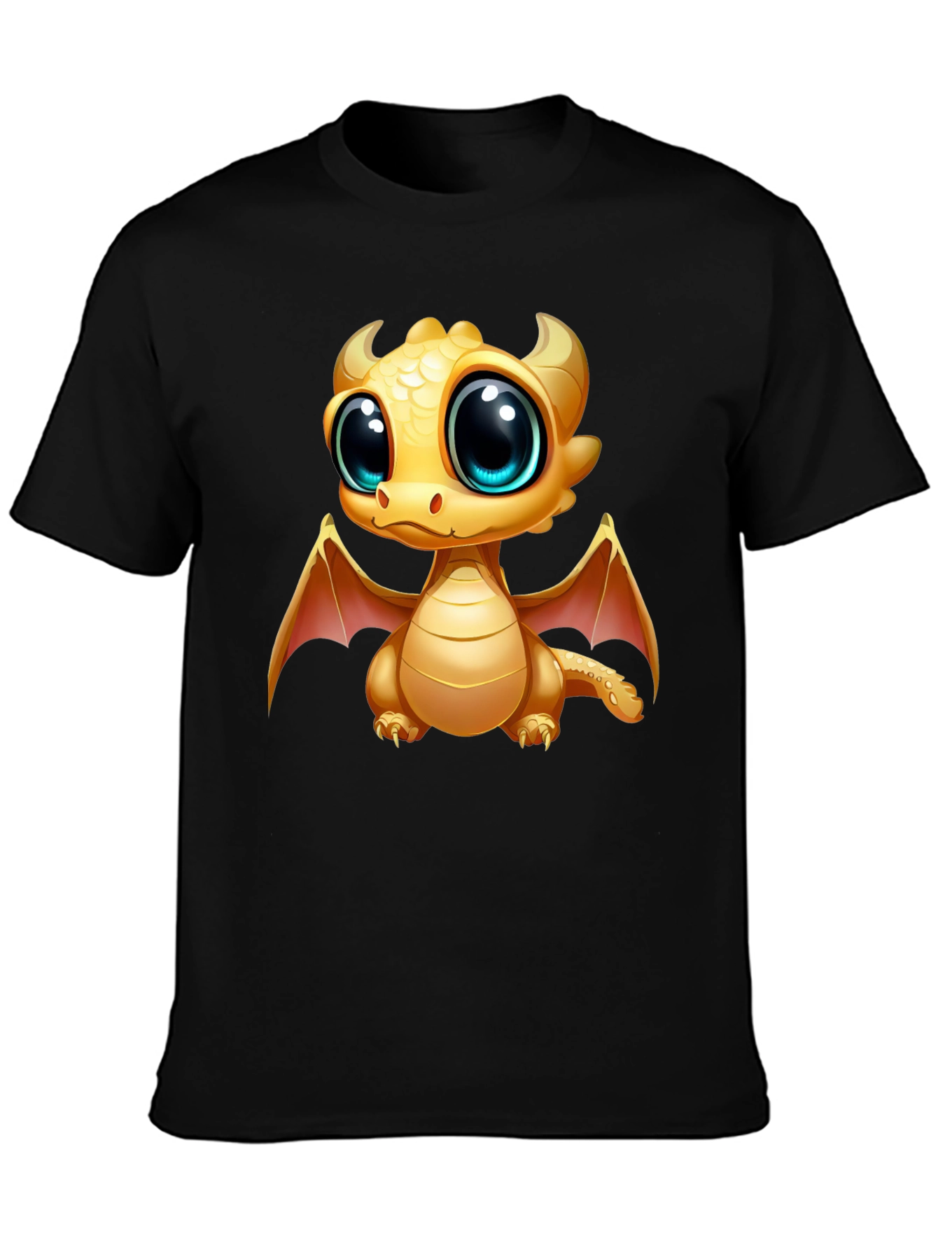 Cute Dragon Graphic Tee - Black