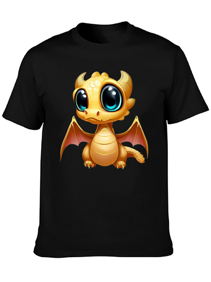 Cute Dragon Graphic Tee - Black