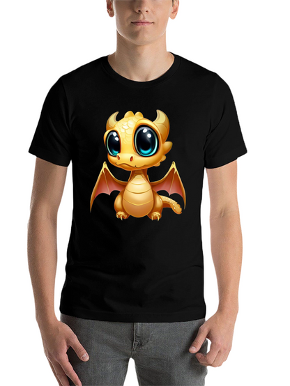 Cute Dragon Graphic Tee - Black