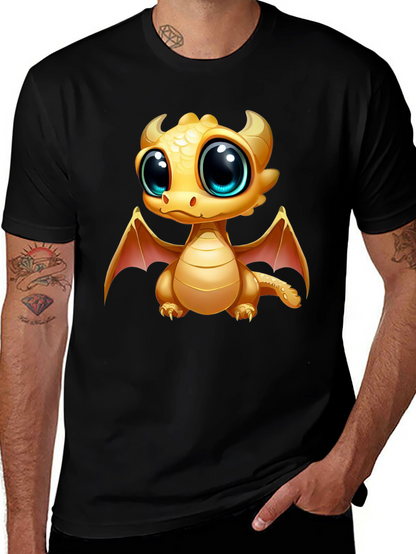 Cute Dragon Graphic Tee - Black