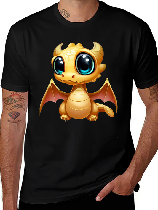 Cute Dragon Graphic Tee - Black