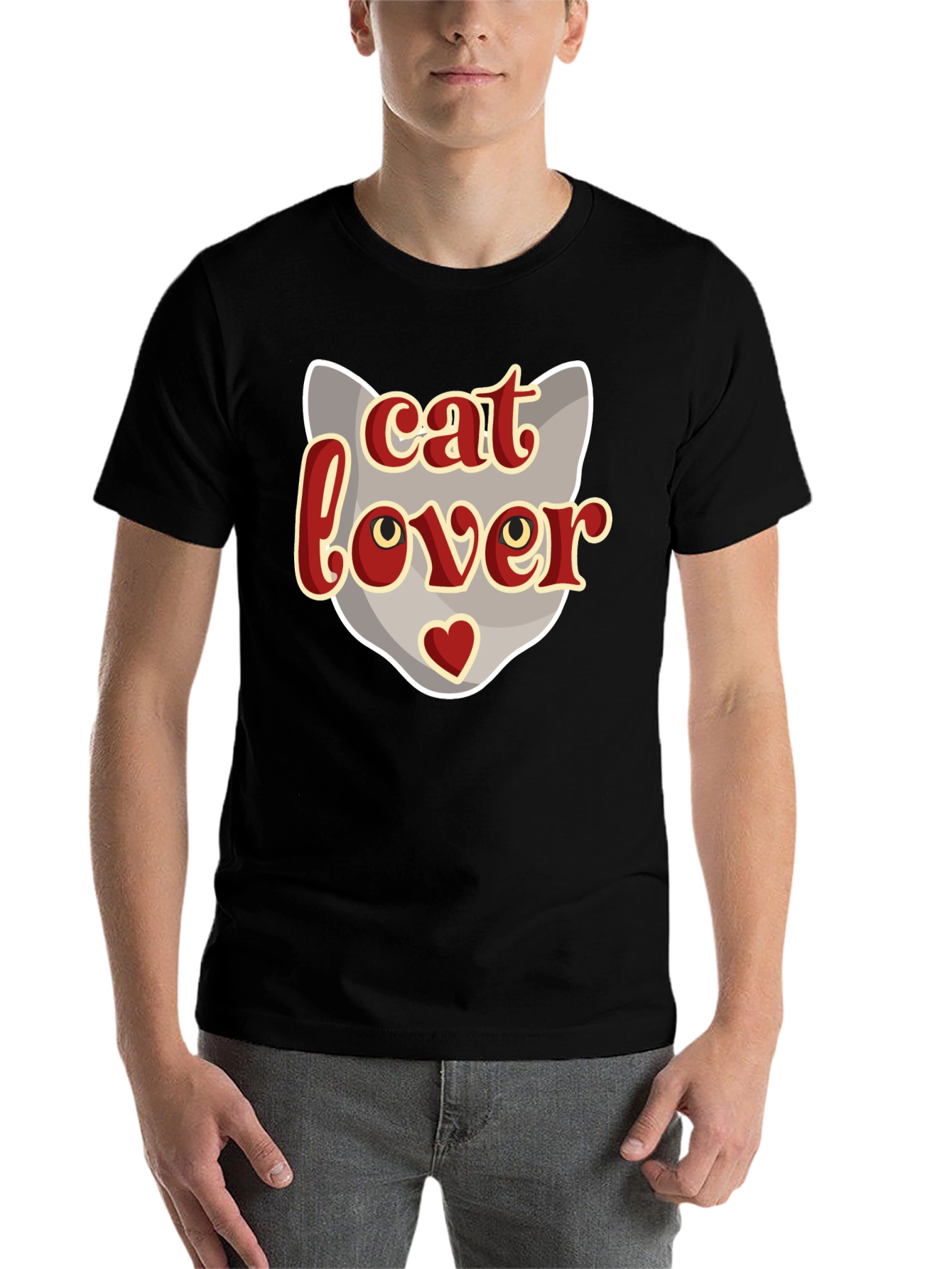 Cat Lover Graphic T-Shirt - Black