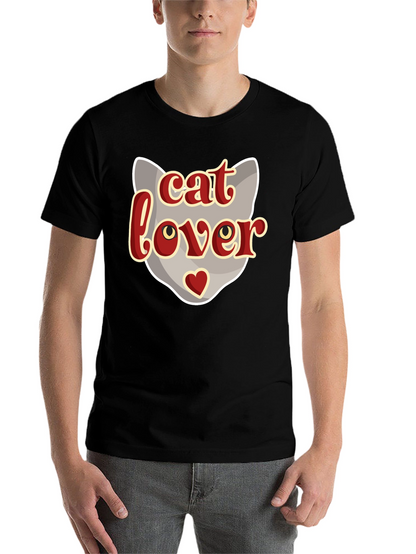 Cat Lover Graphic T-Shirt - Black