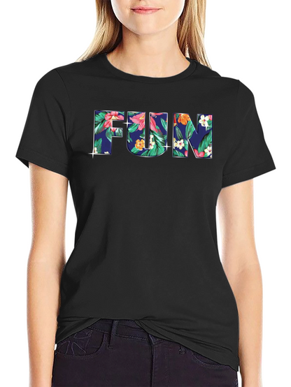 Fun Floral Black T-Shirt