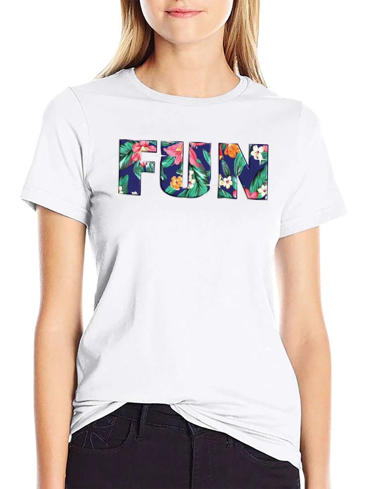 Fun Floral Black T-Shirt