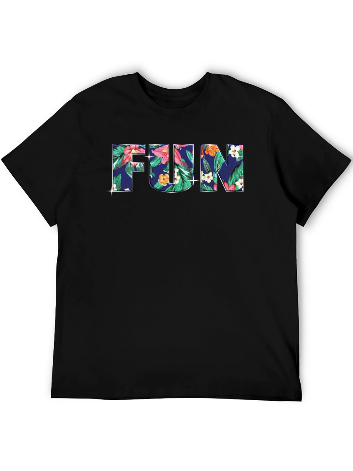 Fun Floral Black T-Shirt