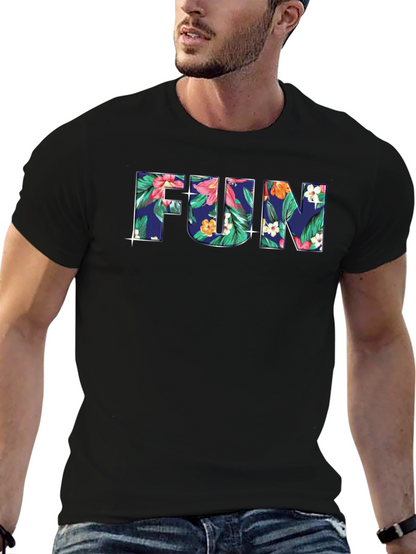 Fun Floral Black T-Shirt