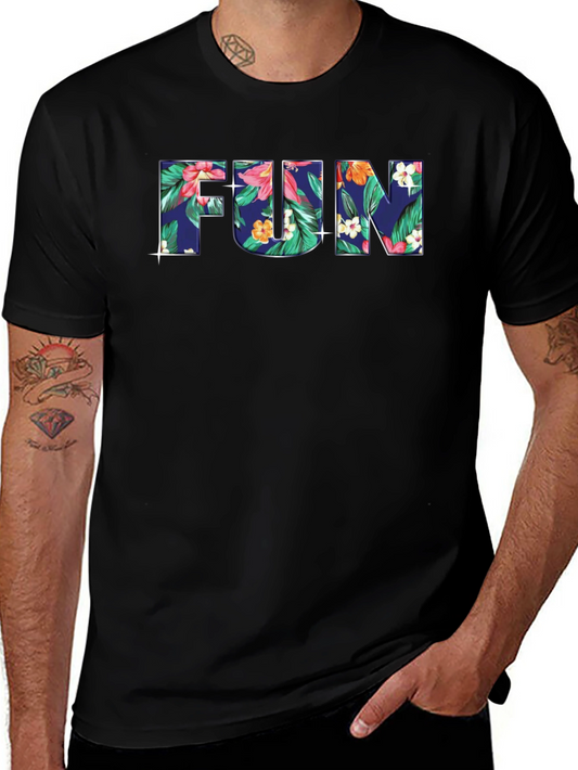 Fun Floral Black T-Shirt