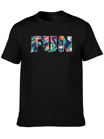 Fun Floral Black T-Shirt