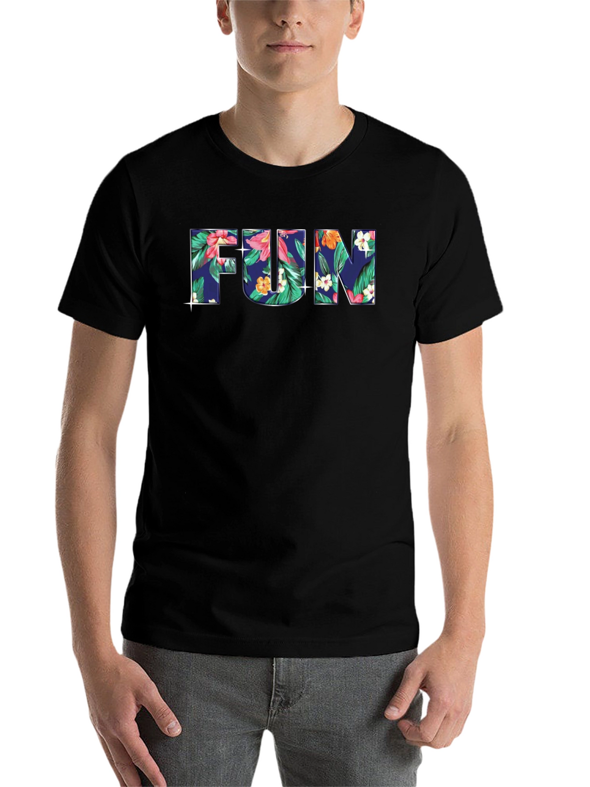 Fun Floral Black T-Shirt