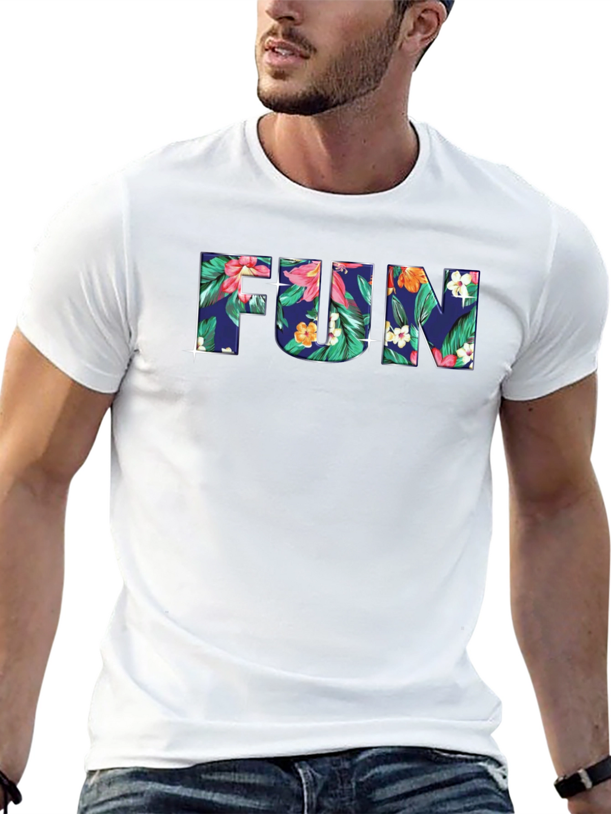 Fun Floral Black T-Shirt