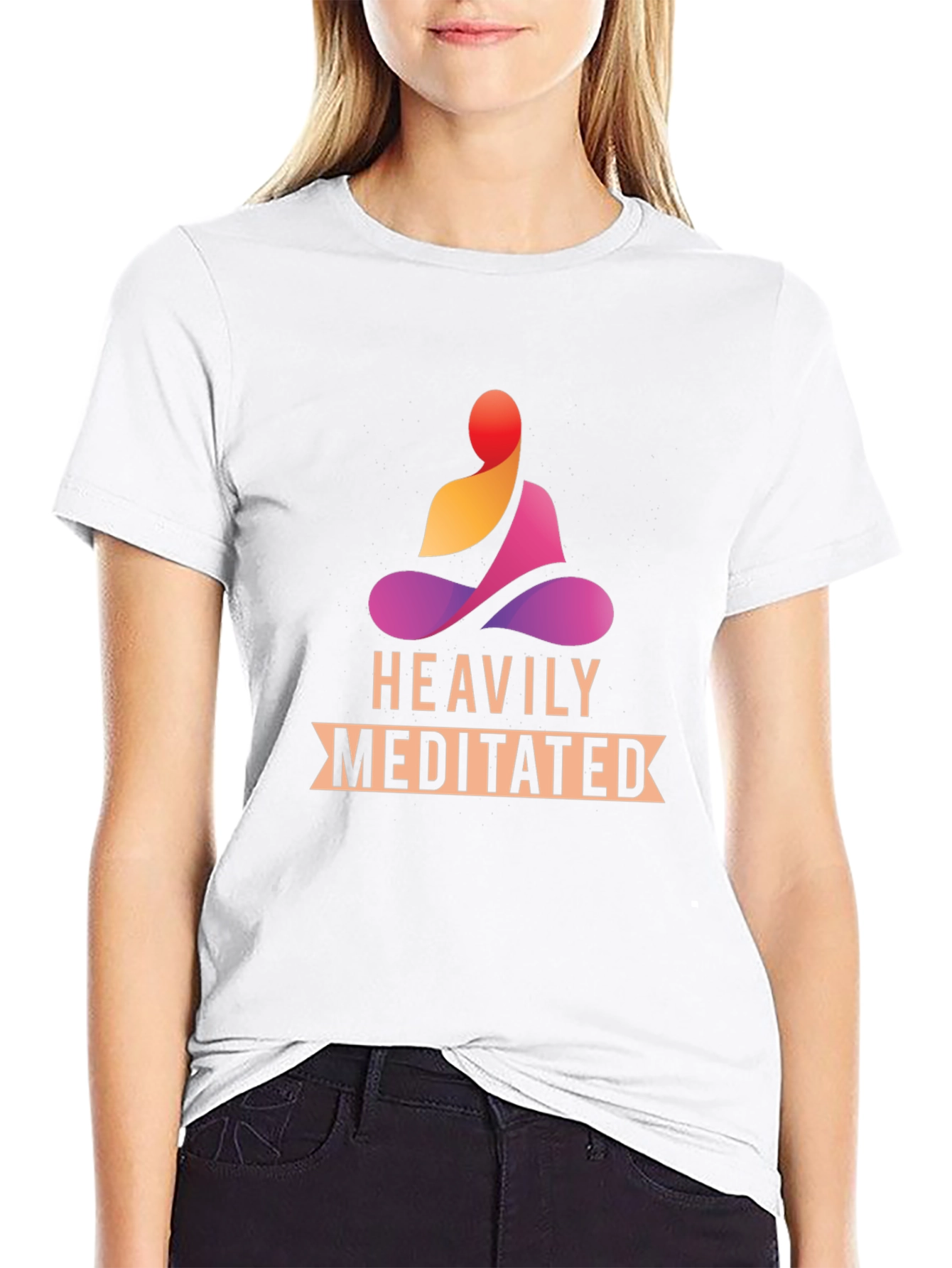 Heavily Meditated Black T-Shirt - Zen Vibes