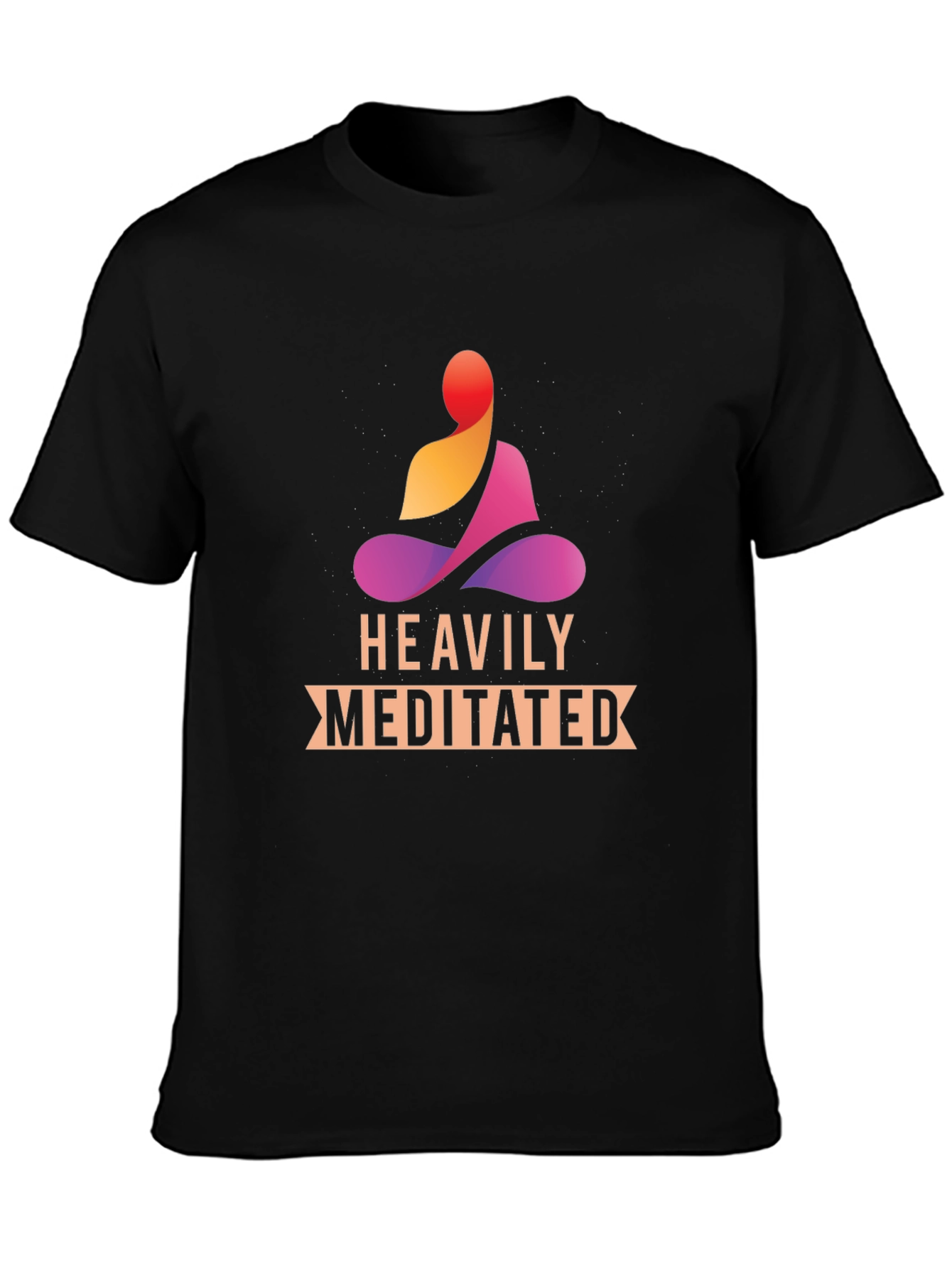 Heavily Meditated Black T-Shirt - Zen Vibes