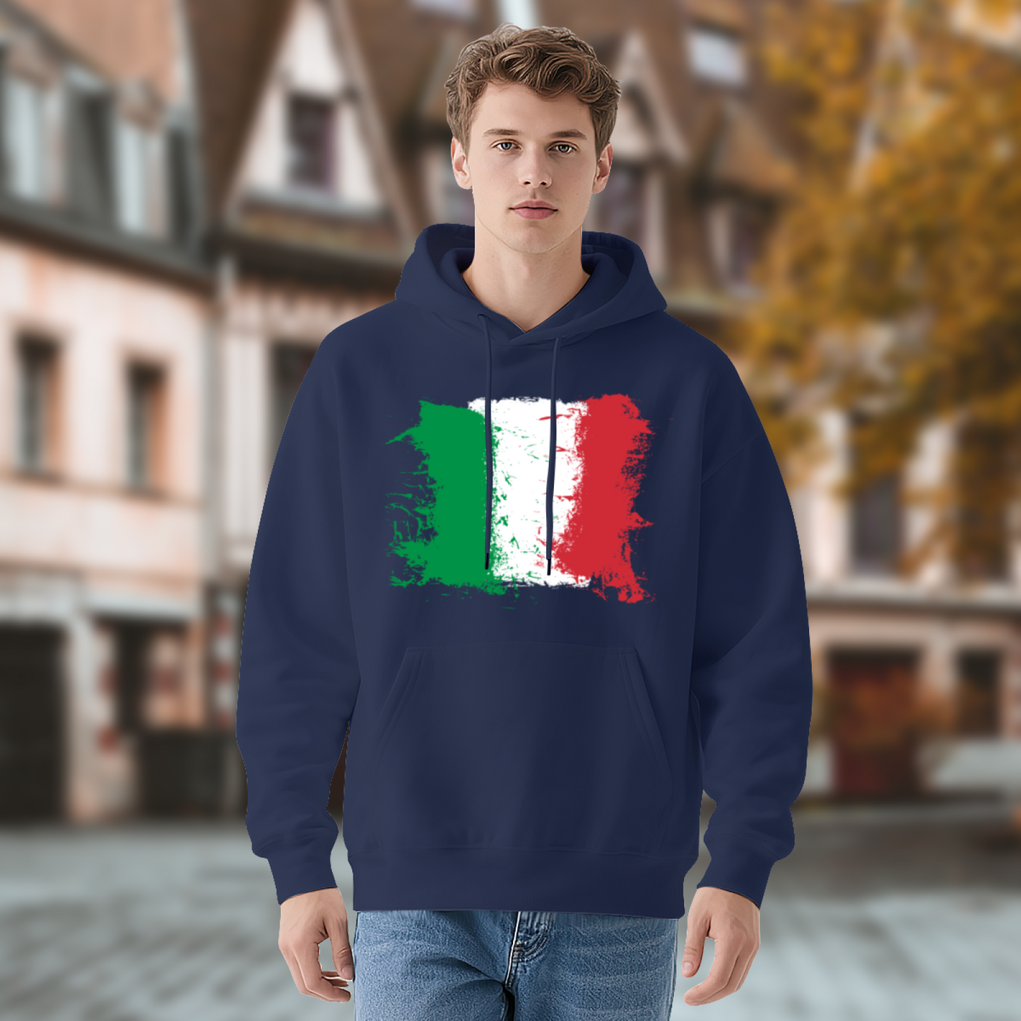 Vintage Italy Flag Unisex Hoodie, Breathable Comfort
