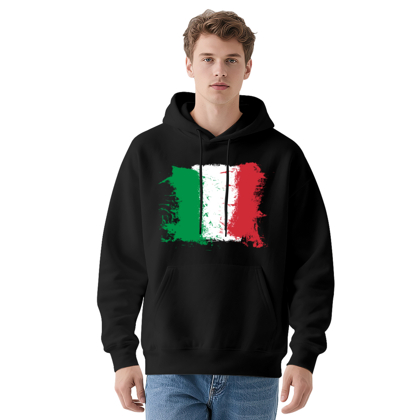 Vintage Italy Flag Unisex Hoodie, Breathable Comfort