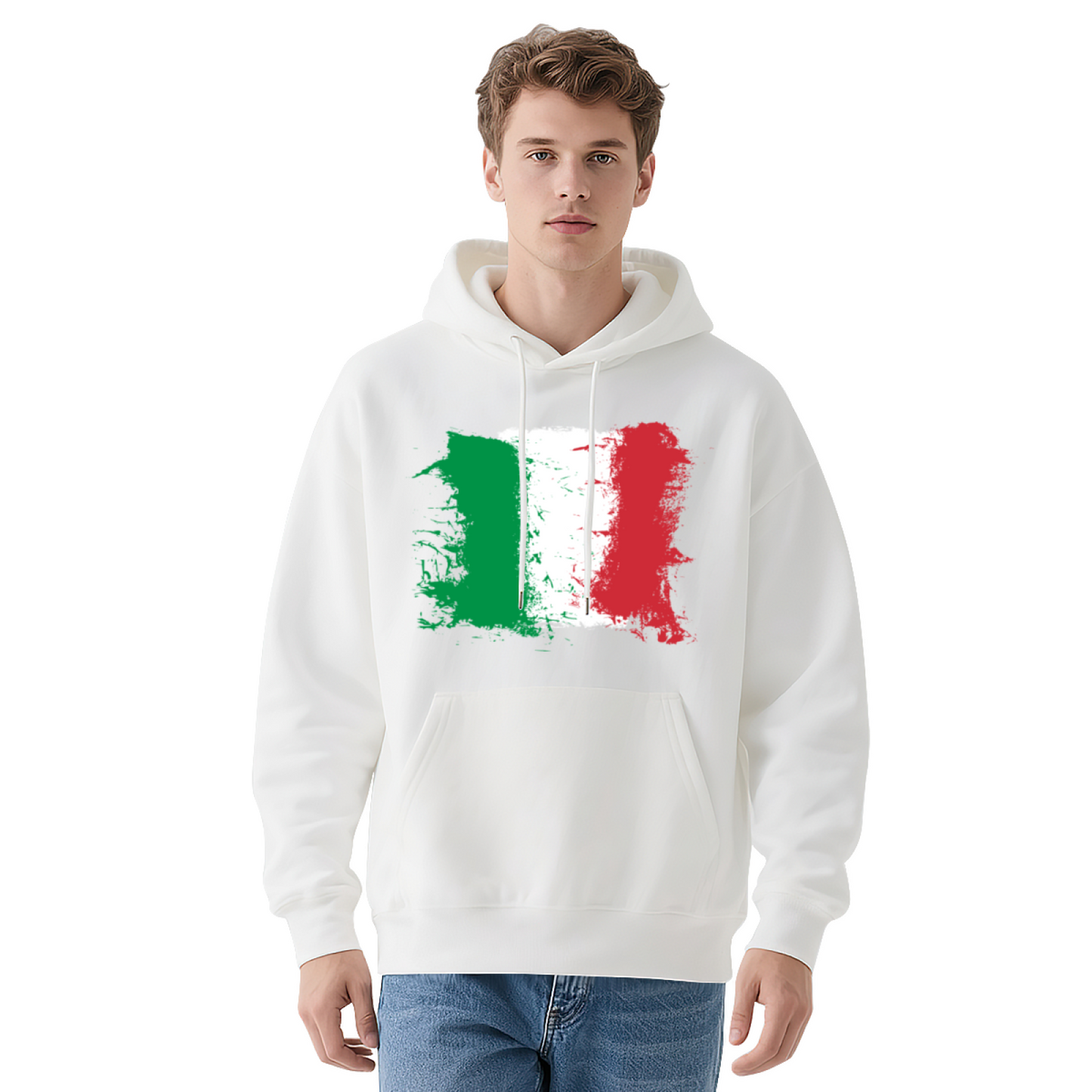 Vintage Italy Flag Unisex Hoodie, Breathable Comfort