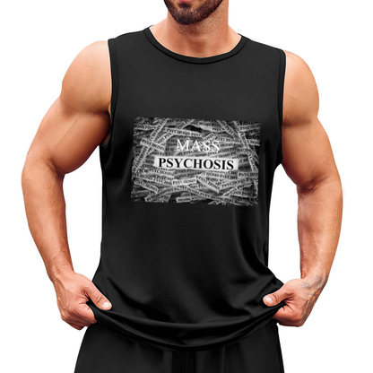 Mass Psychosis Dark Monochrome Text Tank Shirt